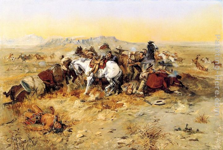 A Desperate Stand painting - Charles Marion Russell A Desperate Stand art painting